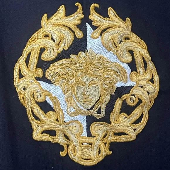 Versace Taylor Fit Black Medusa Logo T-Shirt Men's Large A87384 Made in Italy